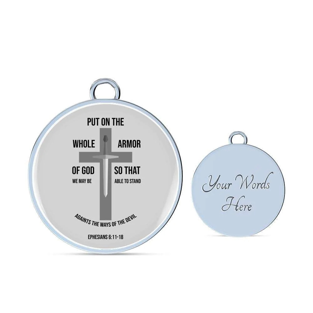 Ephesians 6:1118 Personalized Engraved Silver Circle Bangle Bracelet Custom